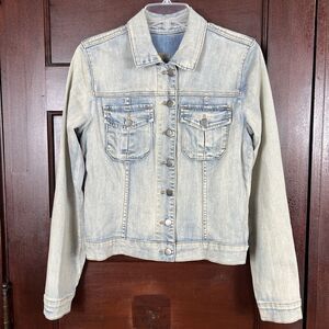 Kut from the Kloth Denim Jacket Women's Medium Blue Light Wash Stretch Trucker